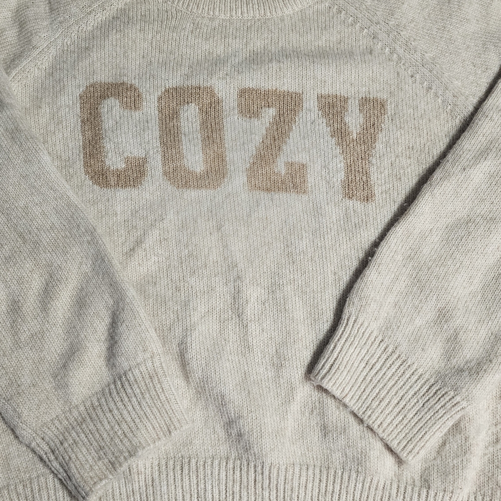 Z Supply COZY Crewneck Sweater in Beige and Tan